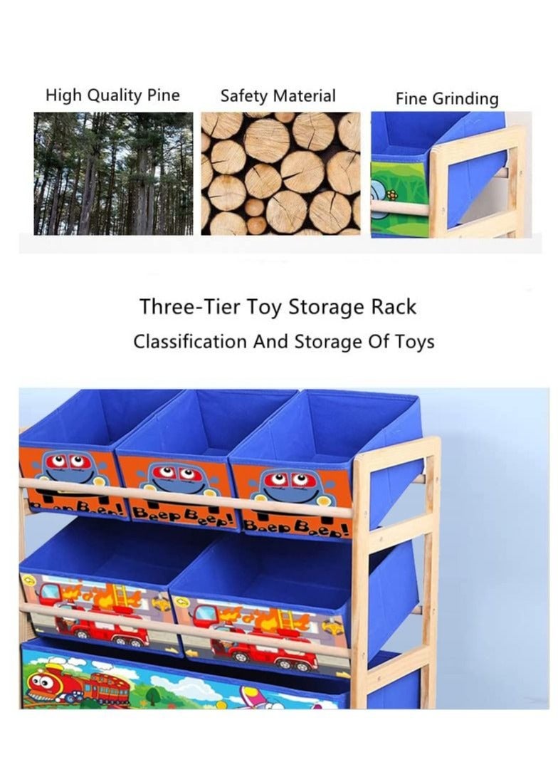 Enjoylifeme Multifunctional Deluxe Kids Toy Organizer Box and Rack with 6 Cloth Storage Bins - Image 2
