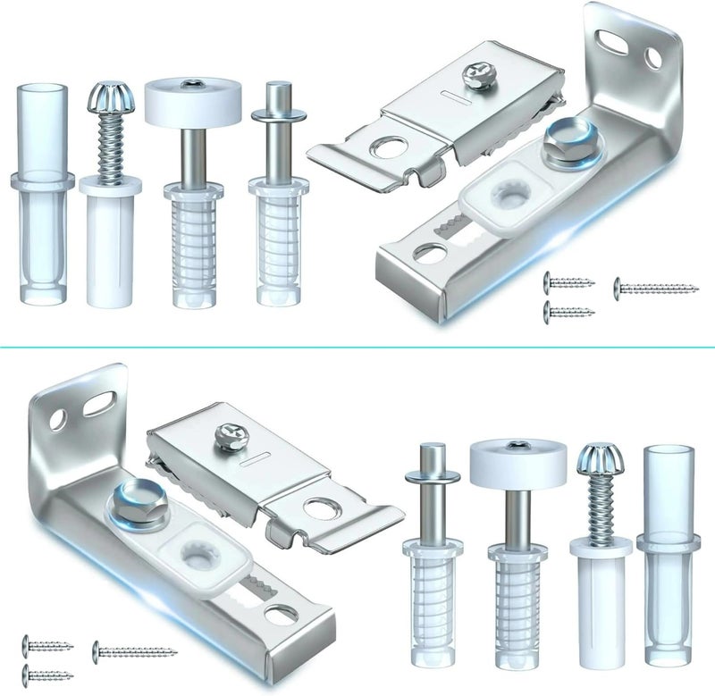 Warmtree Bifold Door Hardware Repair Kit - Ideal Replacement Parts for Bi - fold & Sliding Closet Doors, Includes Top & Bottom Brackets, Pivots & Guides Wheel for Folding Pocket & Accordion Doors (1 Pack) - Image 1