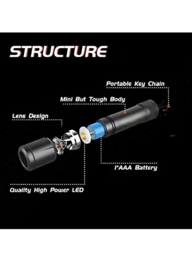 Mini LED Flashlight  N1 with Keychain, EDC Light, IPX7 Waterproof Build for Outdoor Camping etc. - Image 3
