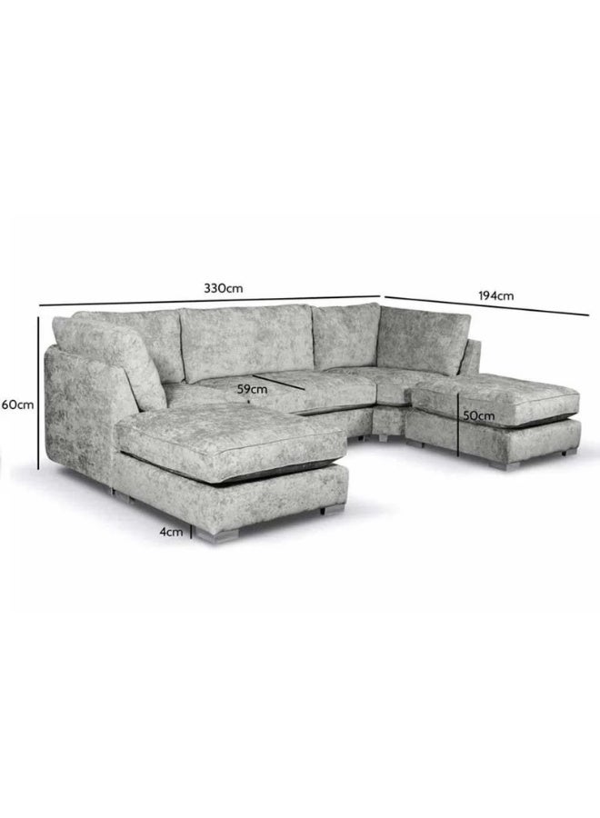 KUSTOMDECO Haawa 3 Seater Upholstered Modular U-Shape sofa - Customizable Sectional Sofa for Living Room, Premium Upholstery, L-Shape Design - Image 4