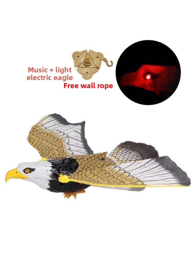 Hanging Wire Electric Eagle Artificial Wire Flying Eagle With Sound Luminous Music Pegasus Flying Parrot Stall Kidsren's Toy-Color:A Lighted Eagle With Sound-Specifications:Without Battery And Pole  - Image 1