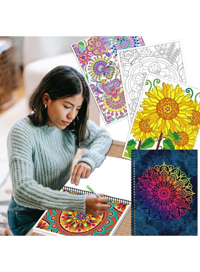 Kalysky Adult Coloring Books Set:3 Coloring Books for Adults Animal Flowers & Other Themes Designs.Coloring Books for Adults to Relax and Relieve Anxiety - Image 5