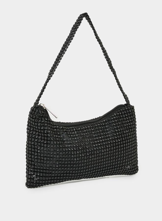 Styli Embellished Shoulder Bag with Zip Closure - Image 1
