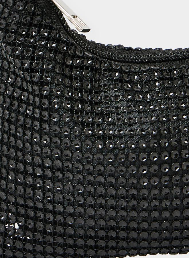 Styli Embellished Shoulder Bag with Zip Closure - Image 2