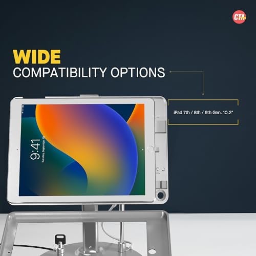 CTA Digital حامل كشك مزدوج – حامل كشك أمان مزدوج من CTA مع صندوق قفل وكابل لجهاز iPad الجيل 7/8/9 10.2" (PAD-ASK10) - Image 5