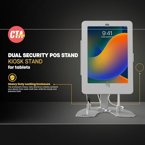 CTA Digital حامل كشك مزدوج – حامل كشك أمان مزدوج من CTA مع صندوق قفل وكابل لجهاز iPad الجيل 7/8/9 10.2" (PAD-ASK10) - Image 2