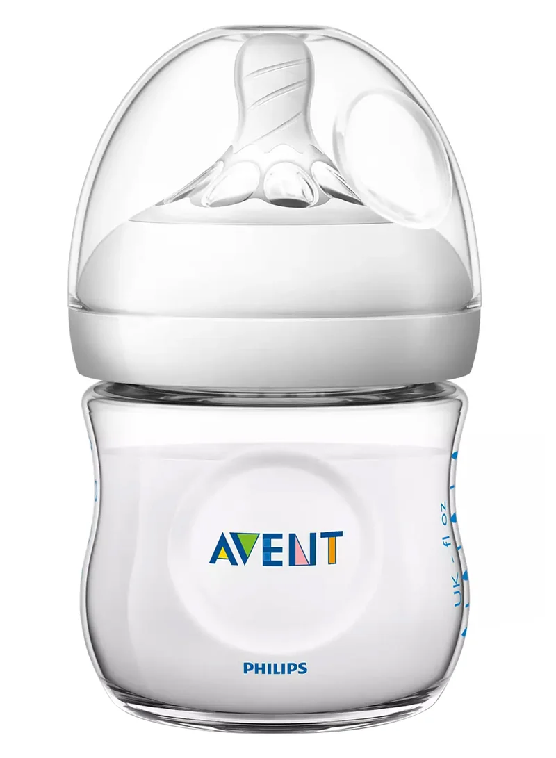 Philips Avent Anti-Colic Ergonomic Shape Natural Feeding Bottle 0M+, Clear - 125 ml