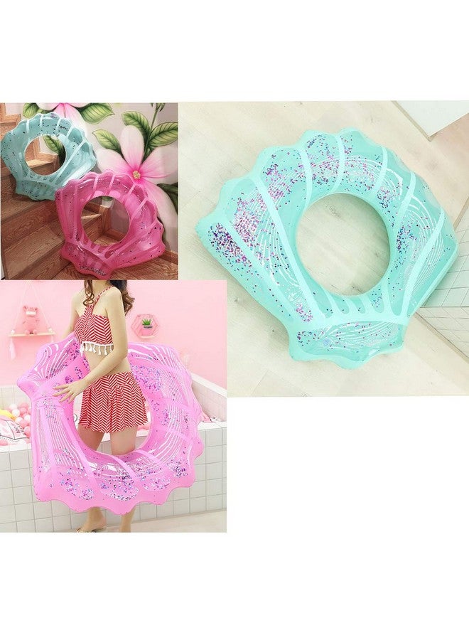 ZaH Shell Swim Rings For Kids Adults Pool Swimming Ring Inflatable Float Raft Water Swim Tube Summer Beach Party Decoration (Blue Adults) - Image 2