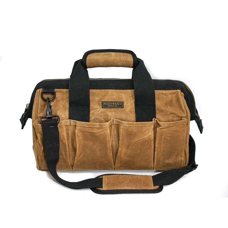 Readywares Tool Bag, Heavy Duty Waxed Canvas Bag for Gear, Tools, Supplies and Equipment (15", Tan)