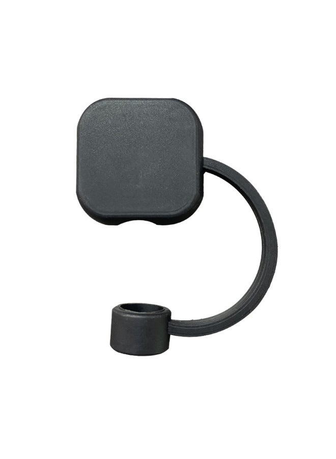 Cross-border New Straw Cap Silicone Straw Cap Waterproof Dustproof Silicone Straw Cap Can Be Customized LOGO Gift-Color:Square Black - Image 1