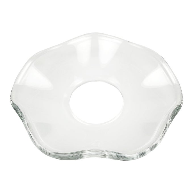 12 PIECES BENT GLASS CANDLE BOBECHES CANDLE RINGS BOBECHES FOR CANDLESTICK HOLDERS SCALLOP