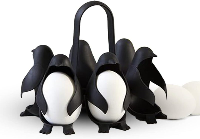 3 in 1 Penguin Egg Holder – Storage, Boil & Serve Eggs – 6 Eggs Capacity – Heat Resistant Plastic – Stylish & Fun Design for Kitchen & Fridge - Image 1