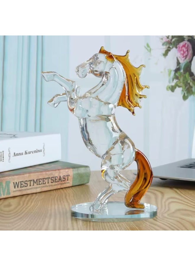 حصان كريستال هورس أنتيكا - تمثال أنيق لحصان كريستالي مثالي لتزيين المنزل ويضيف لمسة جمالية لأي مساحة مكتبية لمحبي الخيول. - Image 1