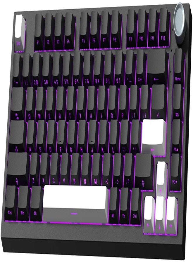 Keymatic Wireless Mechanical Keyboard,75% Hot Swappable Custom Keyboard with Knob,RGB Backlit,Side Printed PBT Keycaps,2.4GHz/USB-C/BT5.0 Mechanical Gaming Keyboards - Image 1