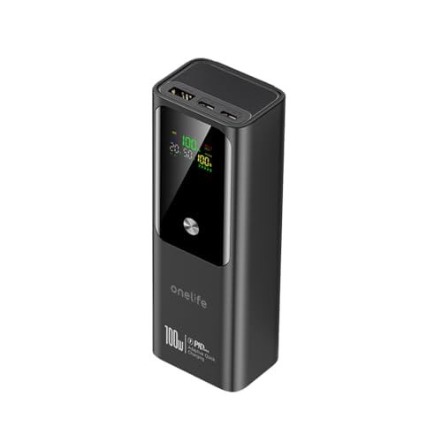 One Life Power 17 100W Fast Charging 20000mAh Power Bank | Triple Output (2 USB-C PD & 1 USB-A QC) | Digital Display | Compatible with MacBook, Type-C Laptops, iPhone, Android & More (Black) - Image 2