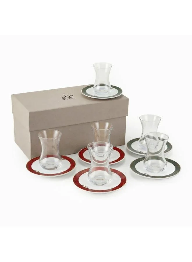 Silsal Set of 6 Fares Istikanahs & Saucers