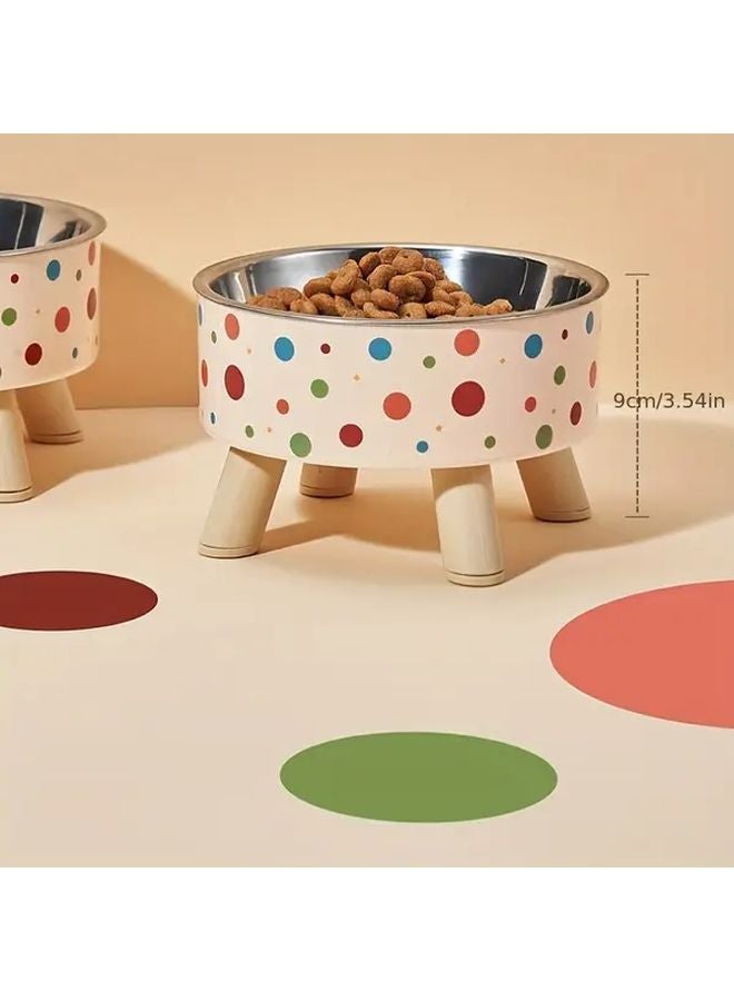 Style 1 Stainless Steel Cat Bowl Set With Anti Tip Base Prevents Black Muzzle Neck Support - Image 5