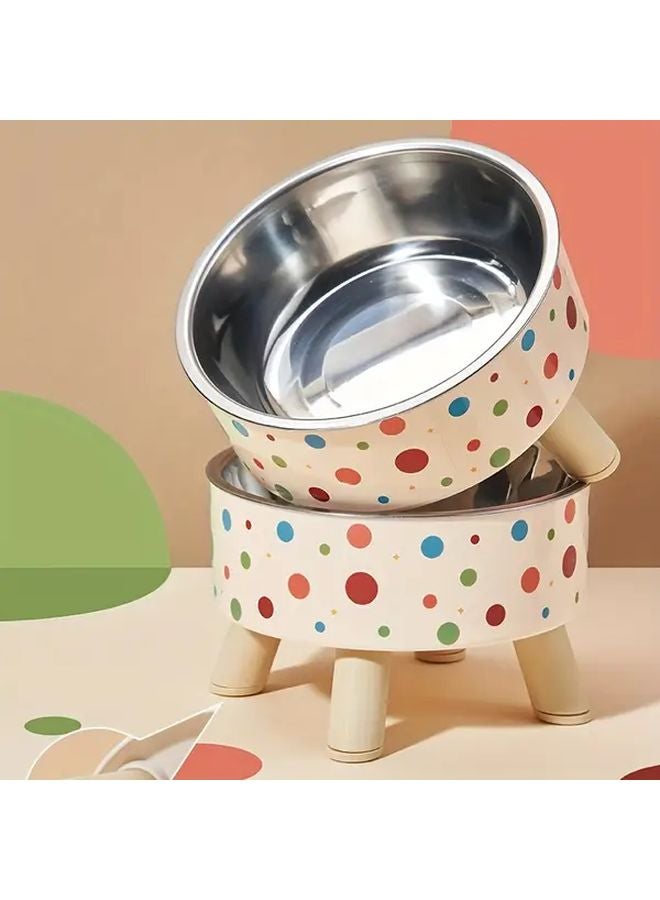 Style 1 Stainless Steel Cat Bowl Set With Anti Tip Base Prevents Black Muzzle Neck Support - Image 4