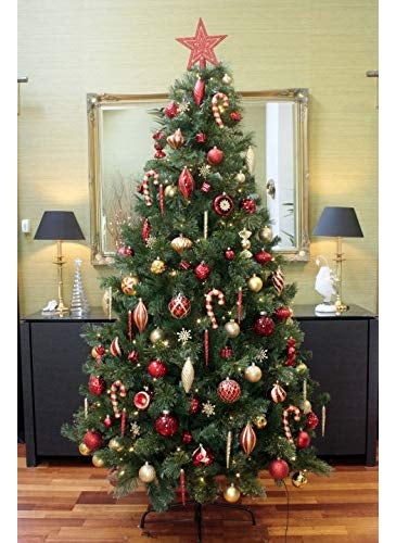 Generic Artificial 8 Foot Christmas Pine Tree Xmas Pine Tree with Solid Iron Metal LegsLight Weight Perfect for Christmas Decoration Green 9 FEET Tree Decoration not Included  - Image 1