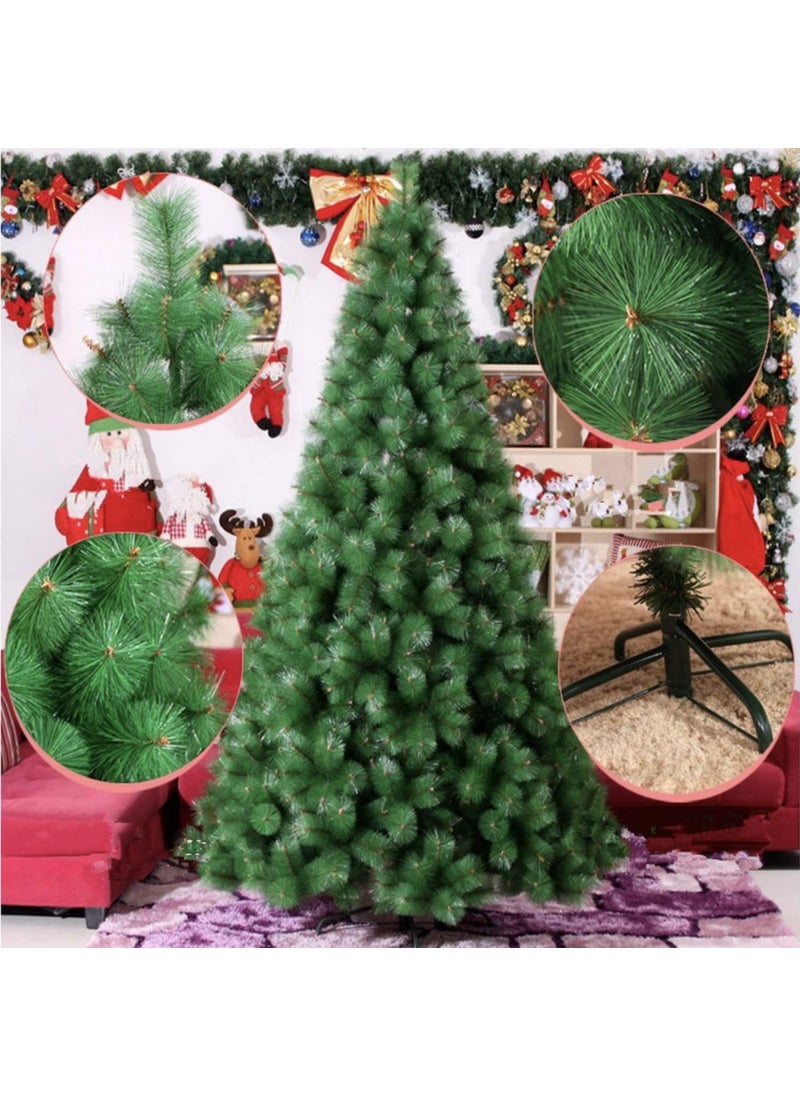 Generic Artificial 8 Foot Christmas Pine Tree Xmas Pine Tree with Solid Iron Metal LegsLight Weight Perfect for Christmas Decoration Green 9 FEET Tree Decoration not Included  - Image 2