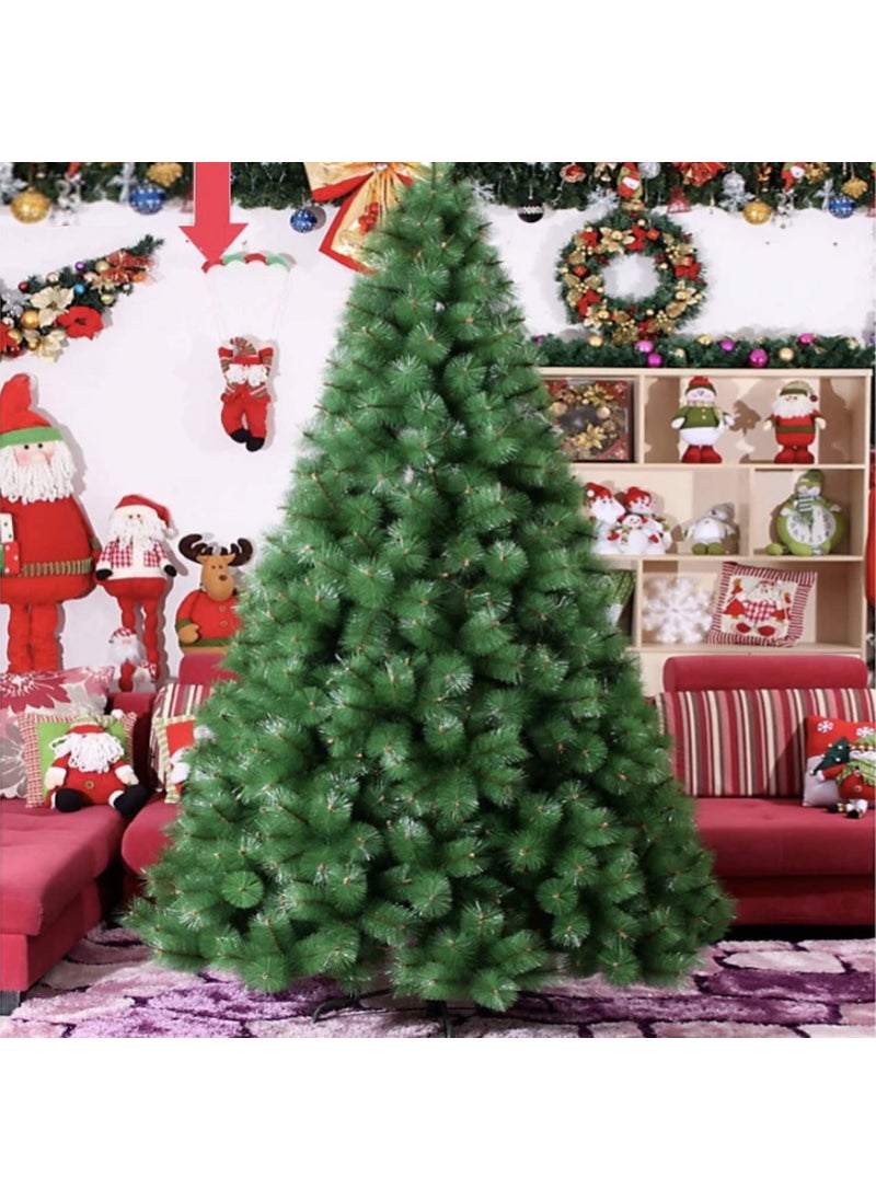 Generic Artificial 8 Foot Christmas Pine Tree Xmas Pine Tree with Solid Iron Metal LegsLight Weight Perfect for Christmas Decoration Green 9 FEET Tree Decoration not Included  - Image 3