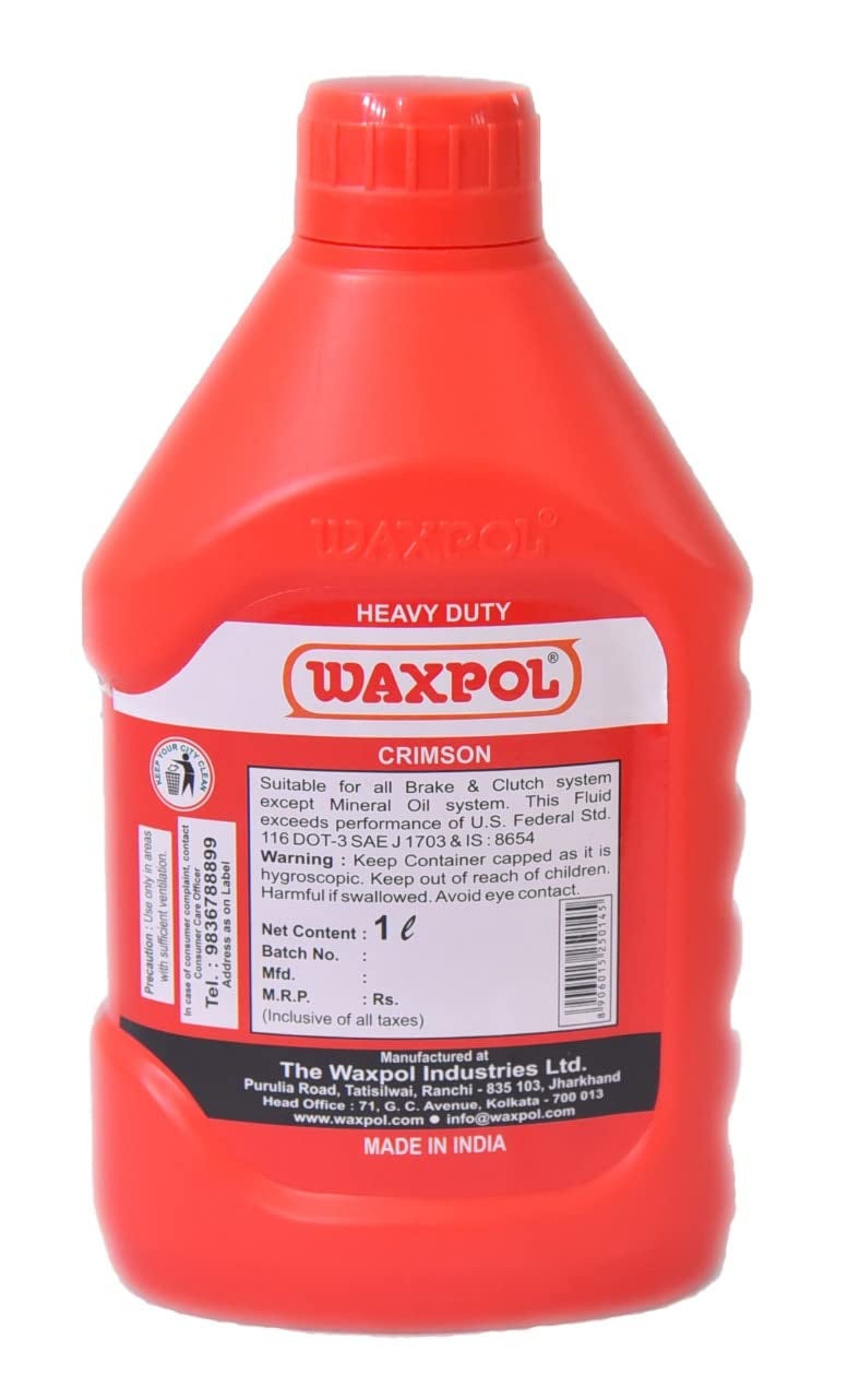 Waxpol DOT 3 Brake & Clutch Fluid 1L (for Disc & Drum Brake Including ABS System,Hydraulic Clutch System) - Image 4