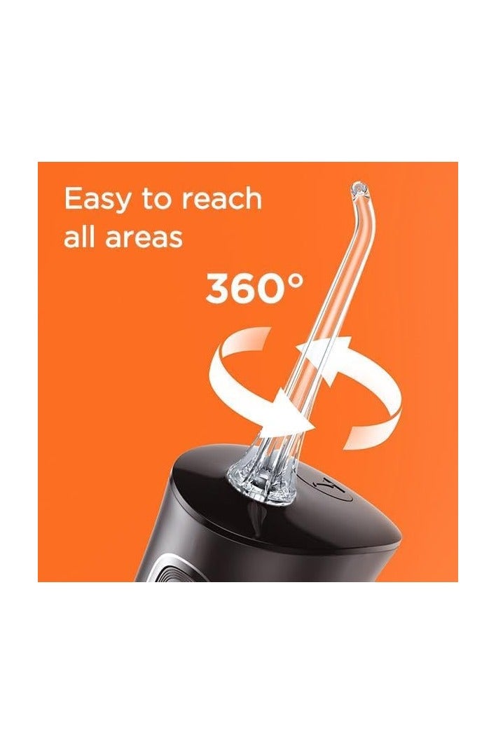 بيتفي Bitvae C2 Cordless Water Dental Flosser for Teeth Cleaning – 260ML Portable Oral Irrigator, USB Rechargeable, 3 Modes, 6 Jet Tips, IPX7 Waterproof Electric Floss Pick for Home & Travel, Black  - Image 5