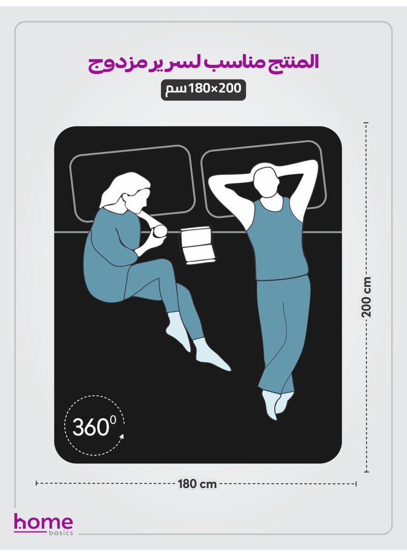 Donetella Bedding Fitted Sheet - Fits 180x200 Cm For King Bed - 3 Pcs (1 Fitted Sheet and 2 Pillowcases) - 35 Cm Deep Pocket - Solid Bed Sheet - Image 2