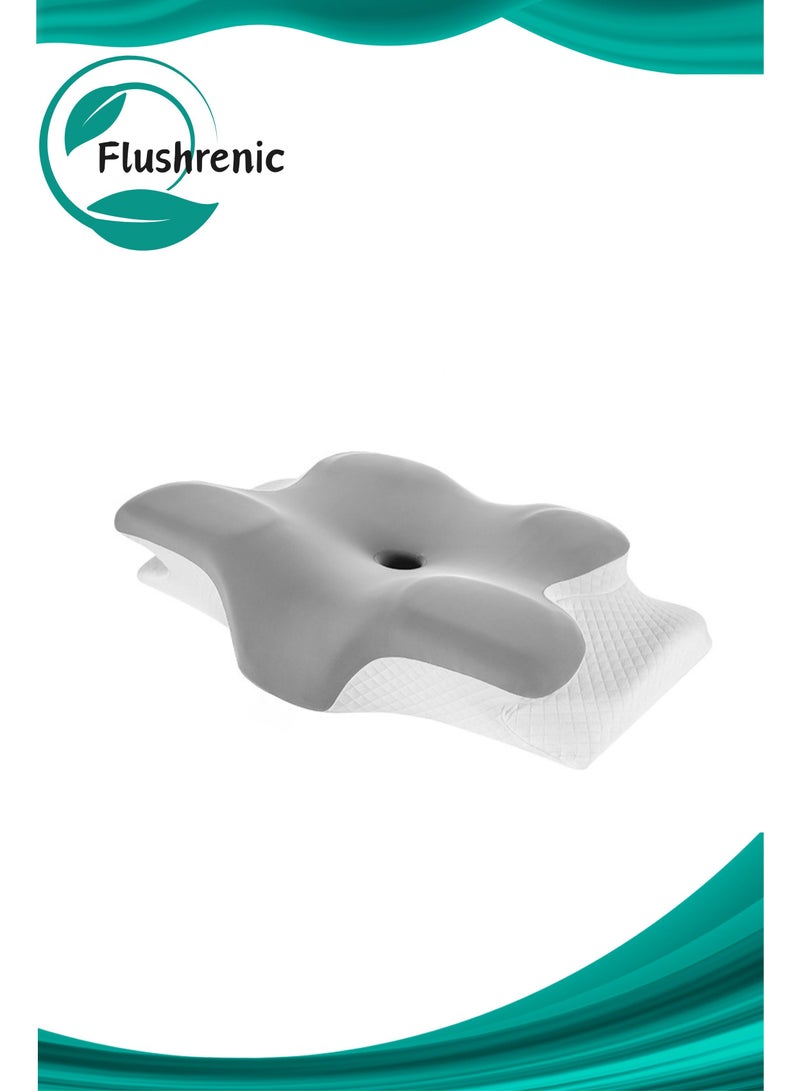 فلوشرينيك وسادة للرقبة، وسادة، وسادة نوم مصممة هندسياً من الإسفنج المرن، وسادة سرير تقويمية، ناعمة وقابلة للتنفس، مناسبة لمن ينامون على الجانب أو على البطن أو على الظهر. - Image 1