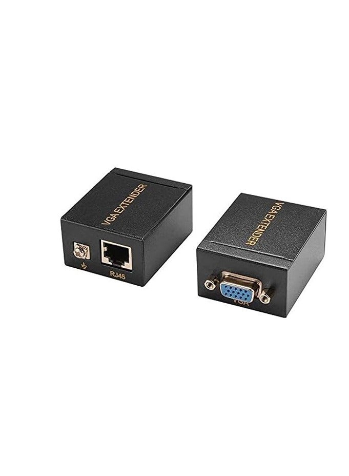 Vga extenders,60m vga transmitter + receiver over cat5e cat6 ethernet cable 1080p audio support (sender+receiver) - Image 1
