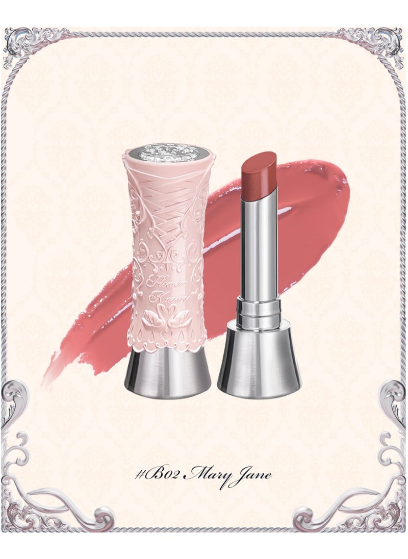 Flower Knows - Swan Ballet Solid Lip Glaze Mirror Lipstick Professional Makeup Lip-gloss Moisturizing Korean Hydrating Lipstick (B02 Mary Jane) - Image 1