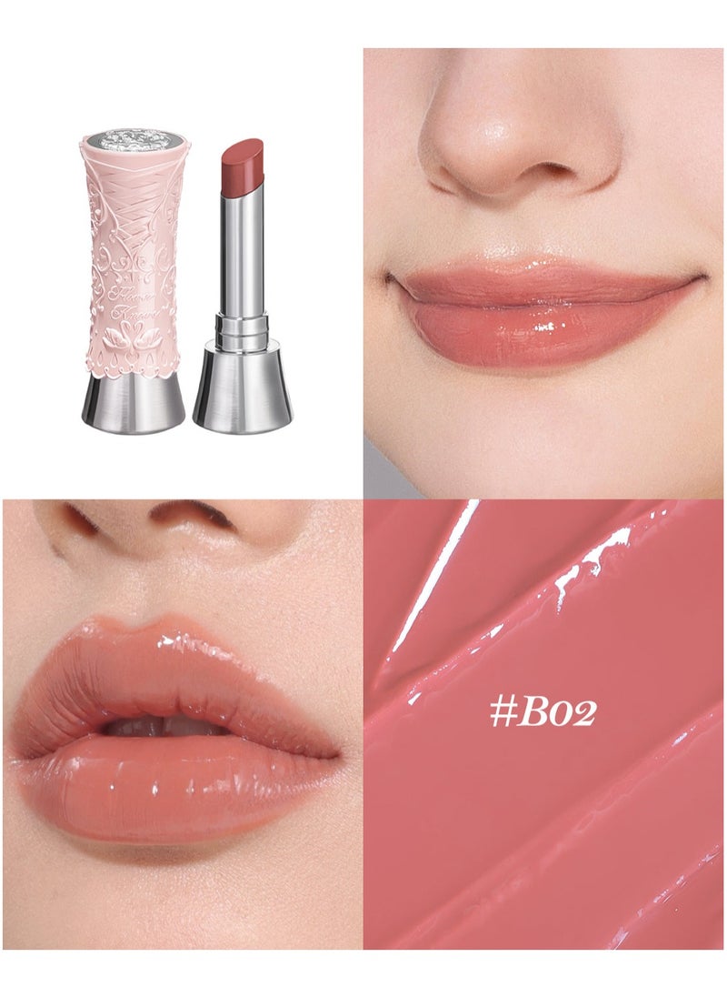 Flower Knows - Swan Ballet Solid Lip Glaze Mirror Lipstick Professional Makeup Lip-gloss Moisturizing Korean Hydrating Lipstick (B02 Mary Jane) - Image 1