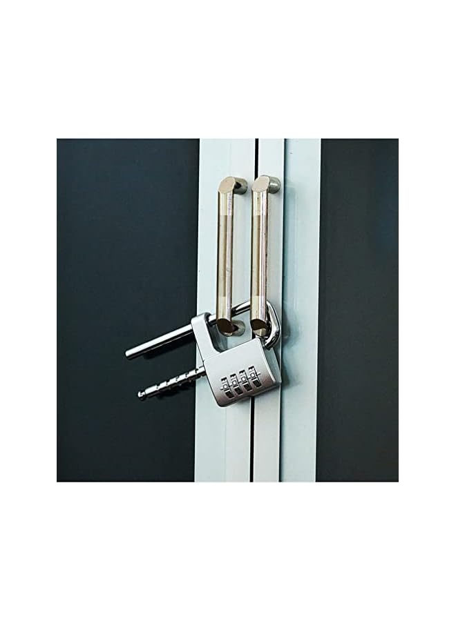 PROMASS PROMASS Padlock with Adjustable Long Shakle, 4 Digits Combination Lock for School Gym Toolbox Closet Wardrobe Gate Bicycle Cabinet Door Handles (1 Pack, Silver)  - Image 3