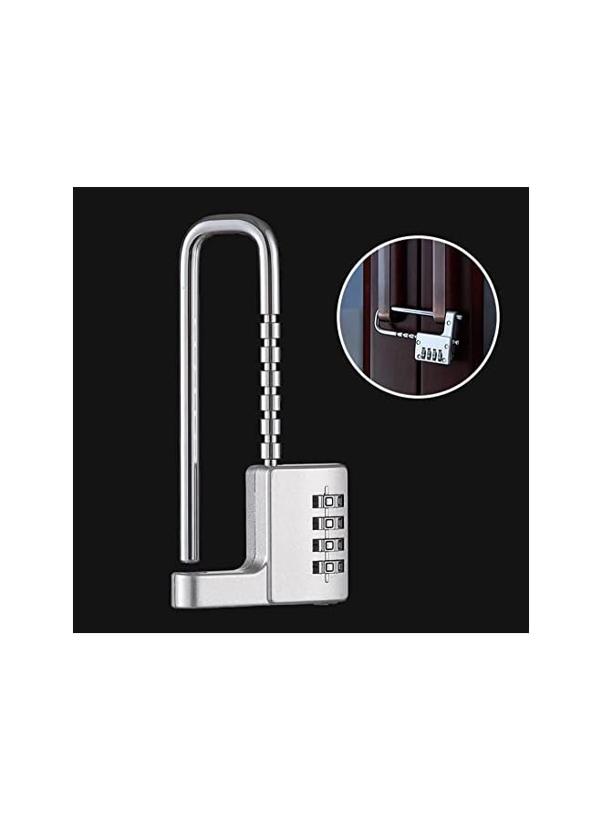 PROMASS PROMASS Padlock with Adjustable Long Shakle, 4 Digits Combination Lock for School Gym Toolbox Closet Wardrobe Gate Bicycle Cabinet Door Handles (1 Pack, Silver)  - Image 2