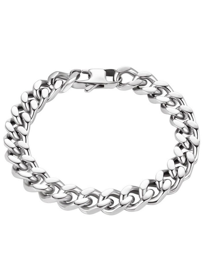 WAOKN Mens Bracelets Wristband Personality Bangles, Stainless Steel Circular Ring Shape Inspirational Wristband, 21cm Boy Jewelry Men's Best Gift  - Image 1