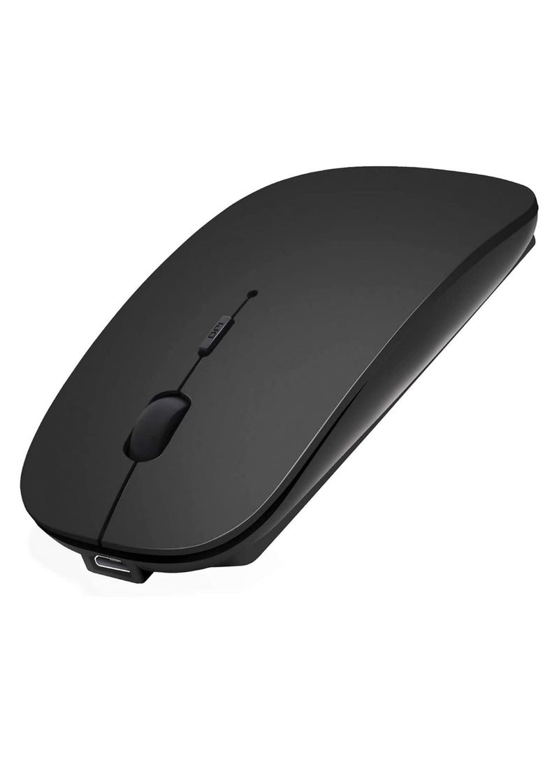 Rechargeable Wireless Mouse, 2.4GHz Slim Silent Click Wireless Optical Mouse, Long Range Wireless Mouse for Laptop  PC, Compatible with Mac, MacBook Pro  MacBook Air etc - Image 1