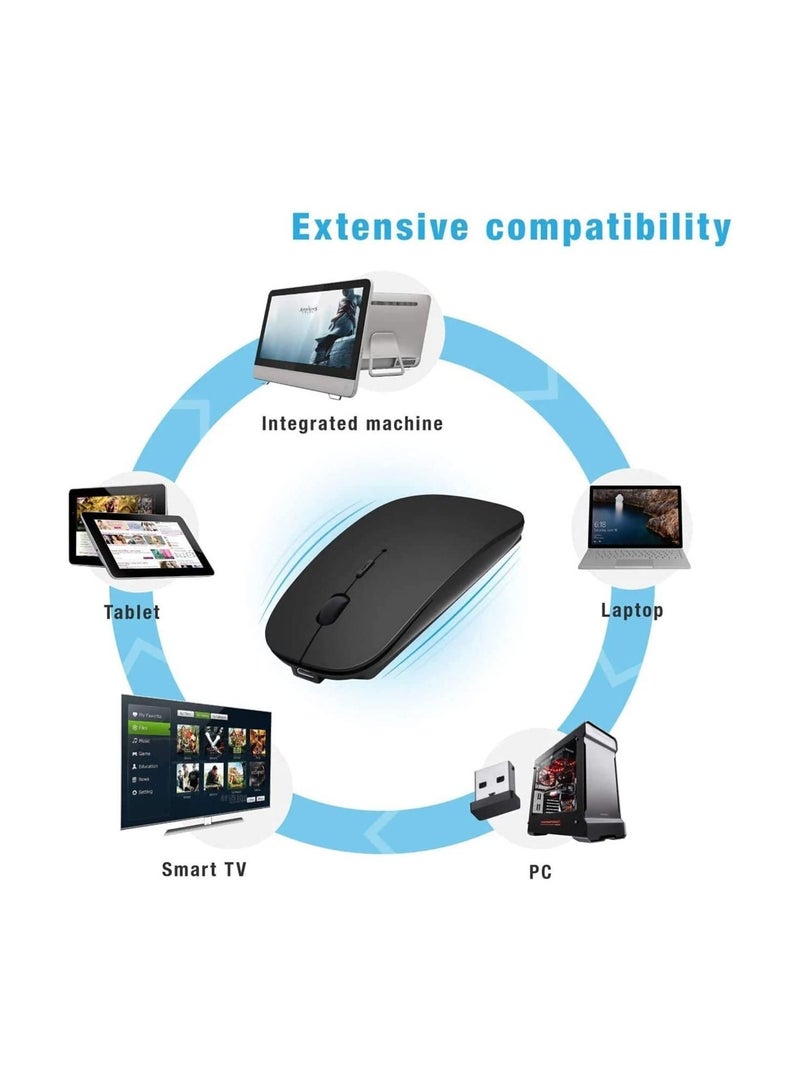 Rechargeable Wireless Mouse, 2.4GHz Slim Silent Click Wireless Optical Mouse, Long Range Wireless Mouse for Laptop  PC, Compatible with Mac, MacBook Pro  MacBook Air etc - Image 4