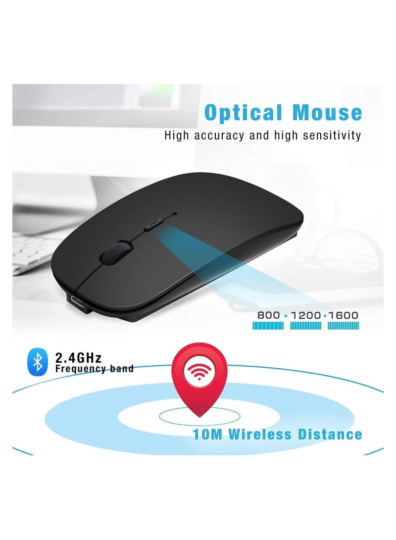 Rechargeable Wireless Mouse, 2.4GHz Slim Silent Click Wireless Optical Mouse, Long Range Wireless Mouse for Laptop  PC, Compatible with Mac, MacBook Pro  MacBook Air etc - Image 3