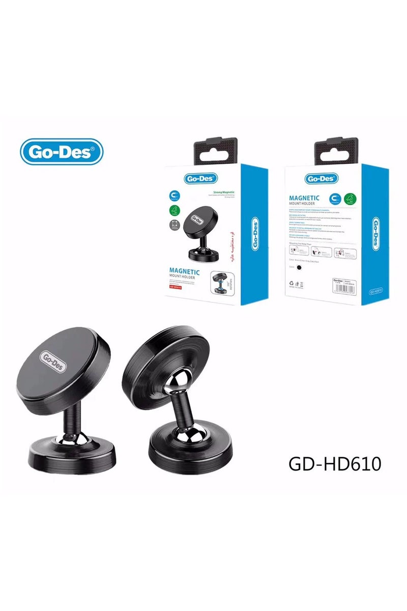 GO-DES Car Accessories 360 Degree Mobile Phone Automatic Magnetic Car Holder