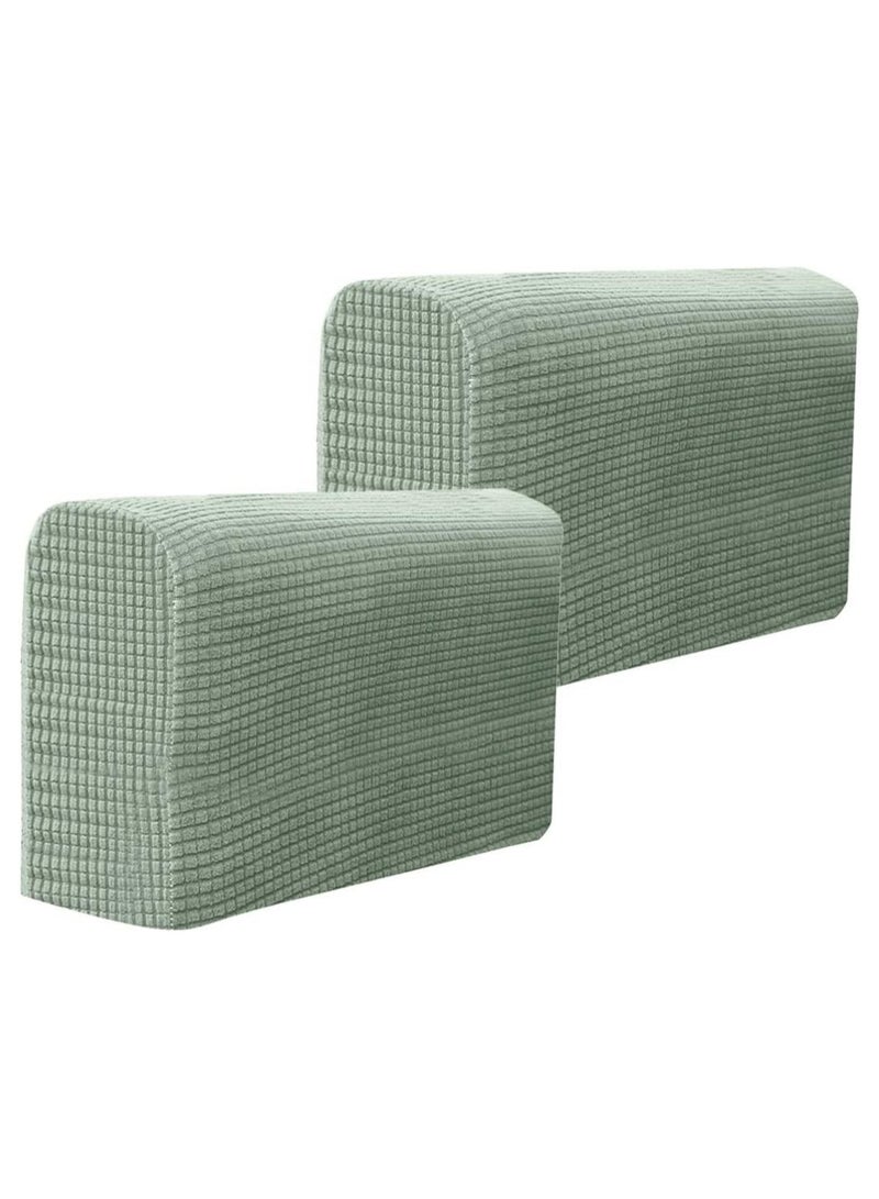 KASTWAVE Sofa Armrest Cover, Chair Arm Protectors, Sofa Armrest Cover, Stretch Armchair  Elastic, Home Office Recliner Couch Protective Cloth 2pcs (Green) - Image 1