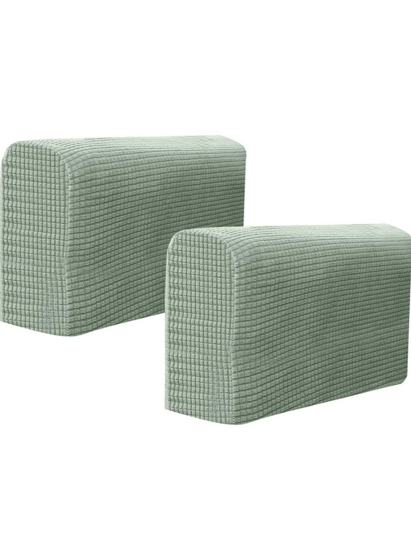 KASTWAVE Sofa Armrest Cover, Chair Arm Protectors, Sofa Armrest Cover, Stretch Armchair  Elastic, Home Office Recliner Couch Protective Cloth 2pcs (Green) - Image 5