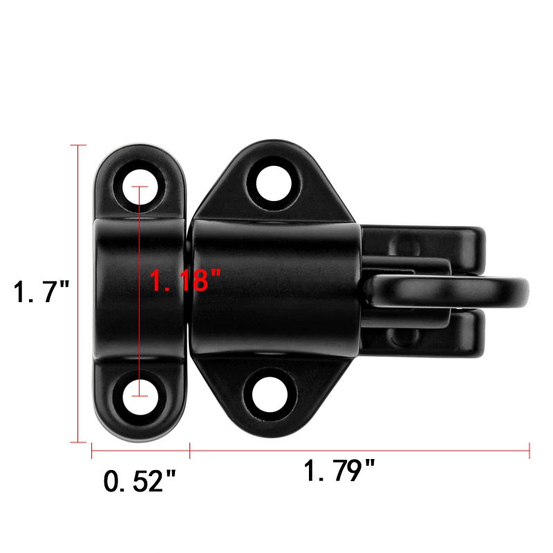INIRET 2 Packs Self-Closing Latchesï¼ŒBlack Spring Door Lockï¼ŒResilient Bolt Latch Aluminum Alloy Safety Automatic Spring Barrel Door Lock with Screwsï¼ŒUsed for Wooden Doorï¼ŒWooden Window and Cabinet etc - Image 2