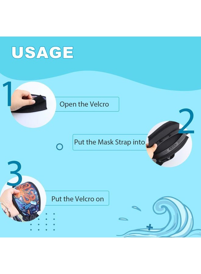 Seabbo Diving Mask Slap Straps Vintage style Cover Neoprene Swimming Goggles Glasses Strap Head Band Parts Accessories For Diving Swim Snorkel Freediving Water Sport 4PC - Image 2