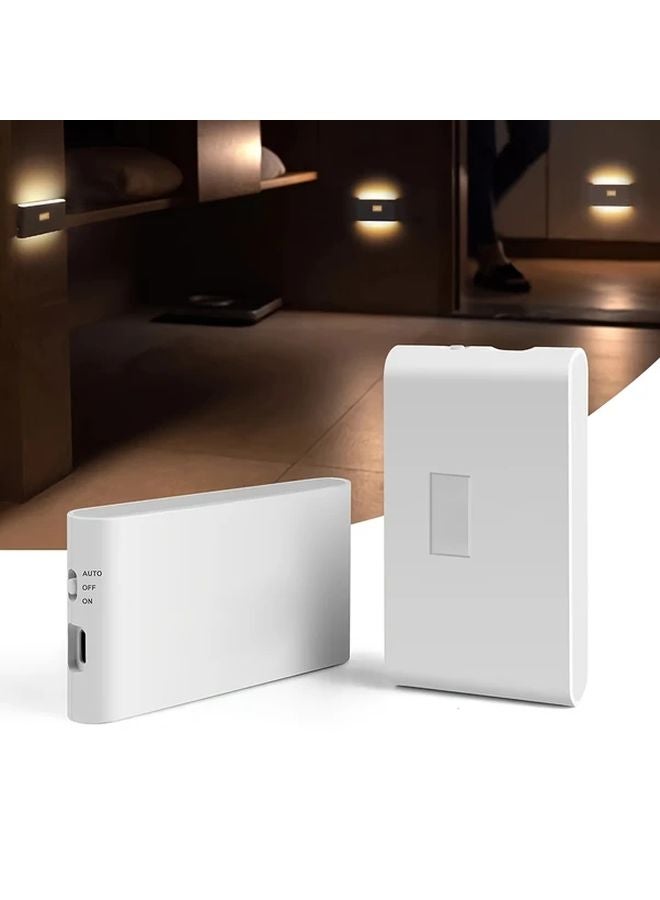 قطعتان من مصابيح الجدران الليلية الذكية LED القابلة لإعادة الشحن عبر USB مع حساس حركة لغرفة النوم - Image 2