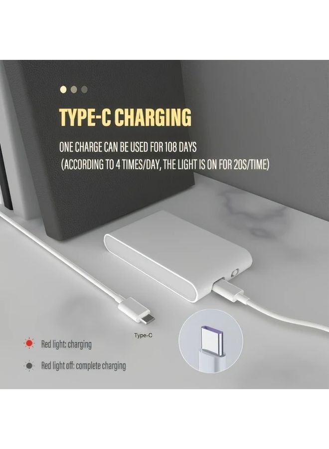 قطعتان من مصابيح الجدران الليلية الذكية LED القابلة لإعادة الشحن عبر USB مع حساس حركة لغرفة النوم - Image 4