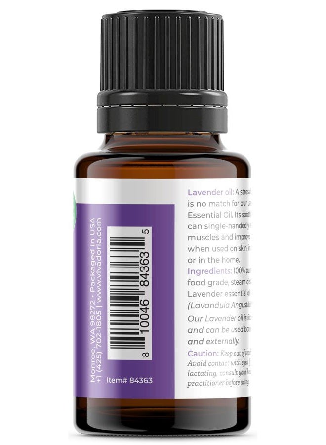 Viva Doria Lavender Essential Oil, 100% Pure, Natural Essential Oil, Undiluted, for Aromatherapy | Food Grade, 15 mL (0.5 Fluid Ounce) - Image 4