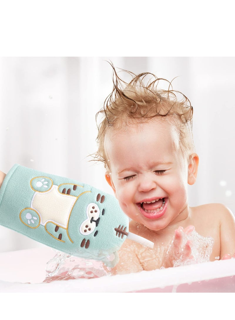 2Pcs Animal Style Baby Bath Mitts Washcloths for Toddlers and Kids, Soft and Gentle Cleaning Gloves for Bath Time  - Image 4
