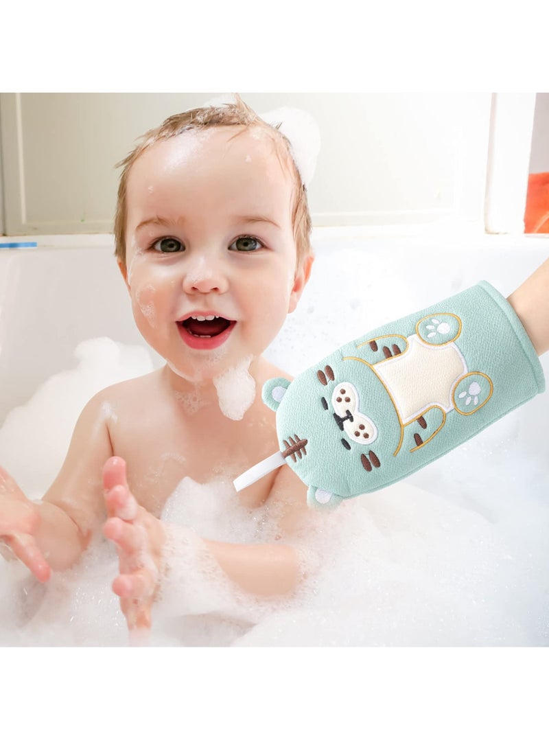 2Pcs Animal Style Baby Bath Mitts Washcloths for Toddlers and Kids, Soft and Gentle Cleaning Gloves for Bath Time  - Image 5