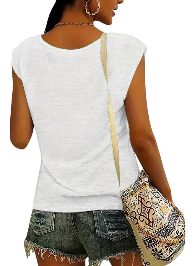 تايك تو White Knit Short Sleeve T-Shirt