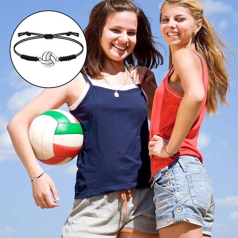 Jadive 20 Pcs Volleyball Charm Bracelets Adjustable Volleyball Player Graduation Gifts Bulk Volleyball Braided Friendship Bracelet Sport Souvenir for Girls Boys Teens Team Players - Image 4